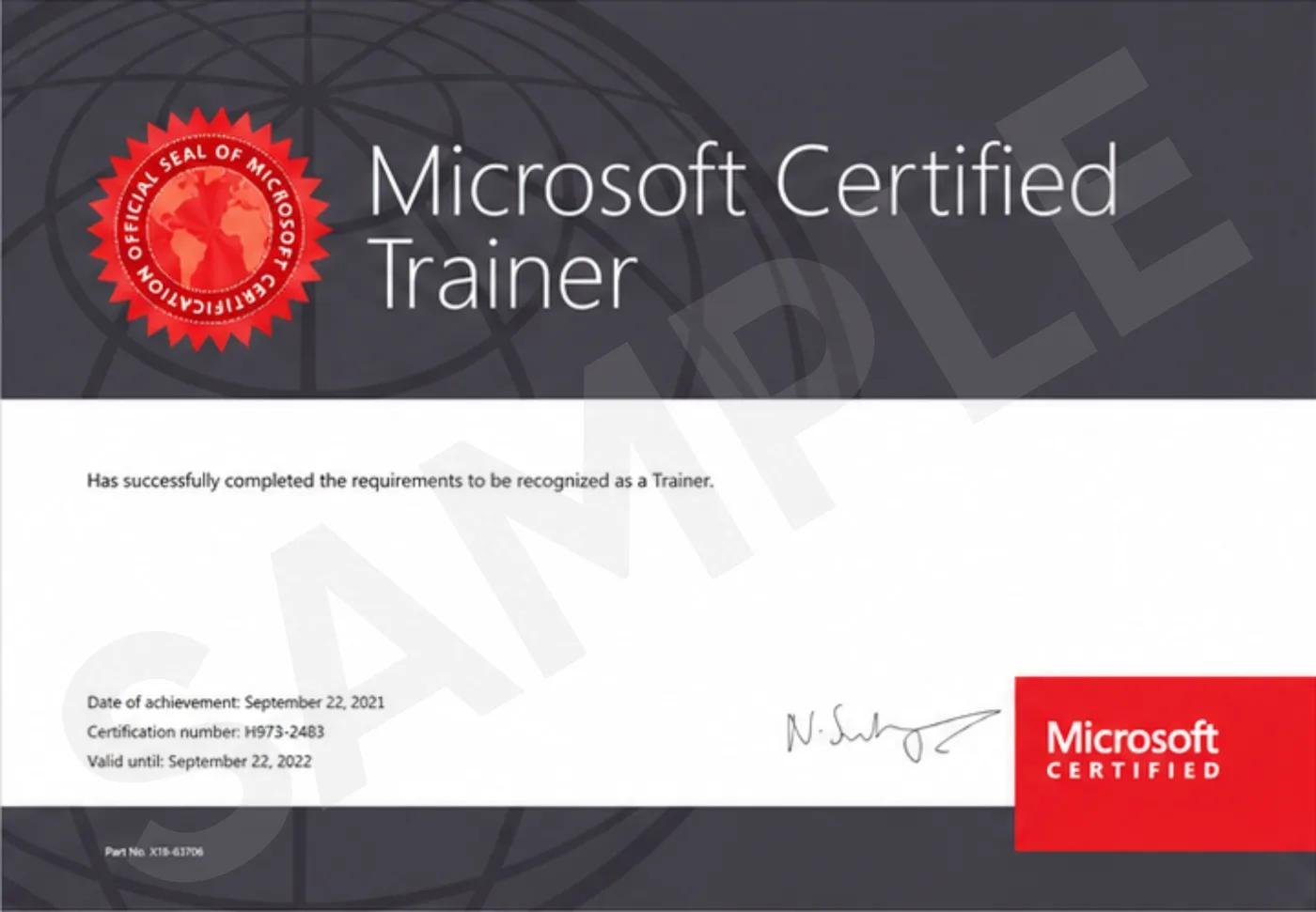 Microsoft Certified Trainer (sample)
